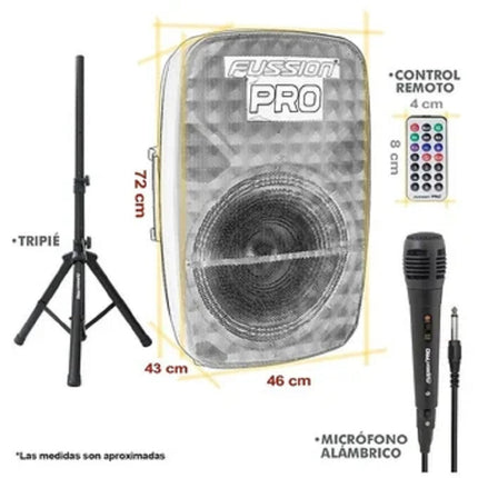 Bafle Fussion Recargable 15 PBS-15011 Negra