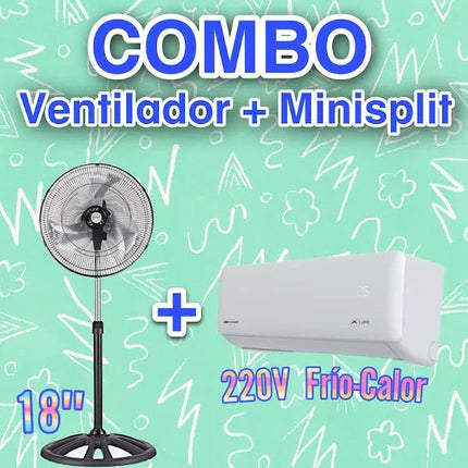 Paquet Aire Mirage SETCLC121H Frio/Calor + Ventilador Mytek 3386 18"