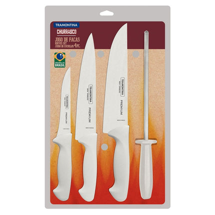 Cuchillos Tramontina kit blancos 4 piezas premium 24699825