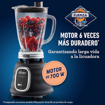 Licuadora clásica Oster negra vaso de vidrio BLSTBPST013