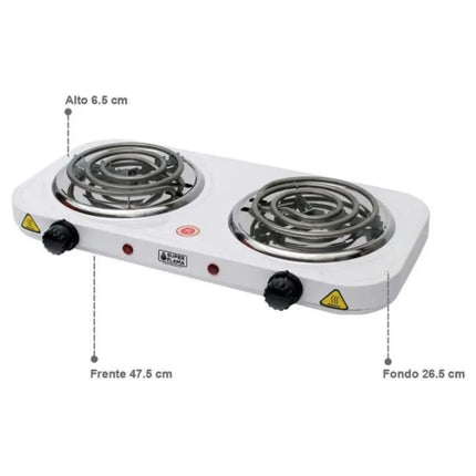Parrilla Eléctrica Super Flama 2R-T-B Doble Resistencia Con Termostato
