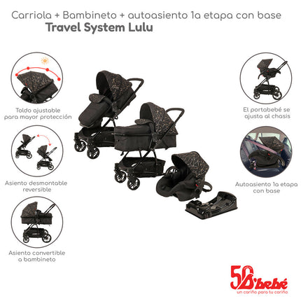 Carriola D'bebé Lulú Travel System Sistema De Viaje Negro