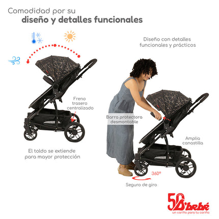 Carriola D'bebé Lulú Travel System Sistema De Viaje Negro