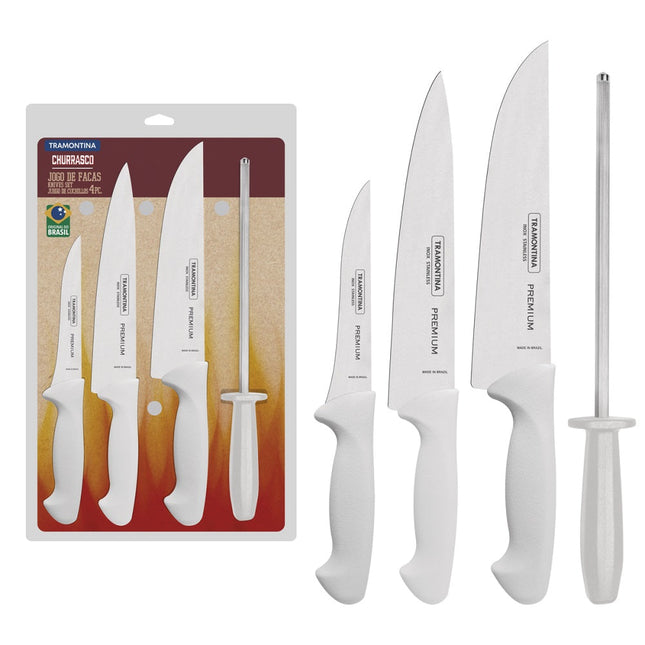 Cuchillos Tramontina kit blancos 4 piezas premium 24699825