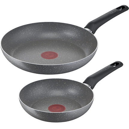 Juego de 2 Sartenes T-Fal B5789183   Cocina Natural Gris con Antiadherente