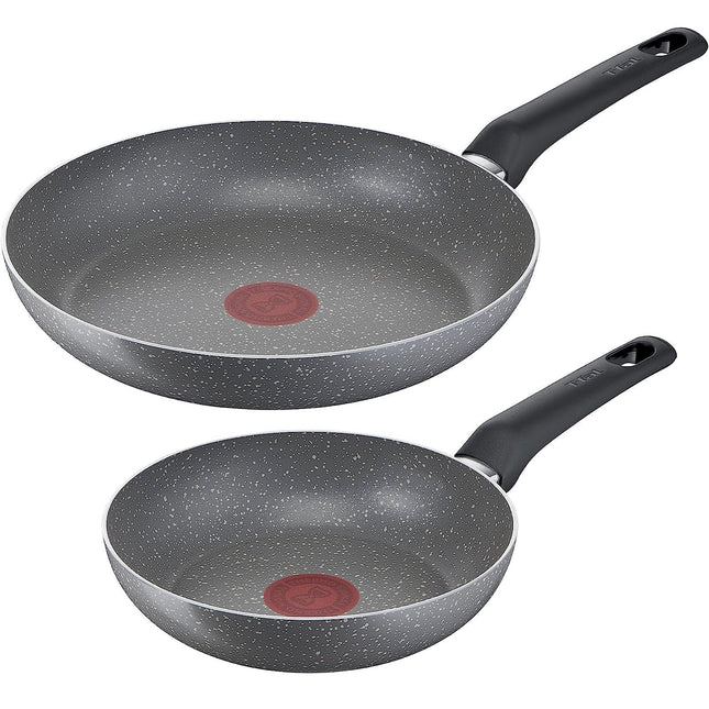 Juego de 2 Sartenes T-Fal B5789183   Cocina Natural Gris con Antiadherente