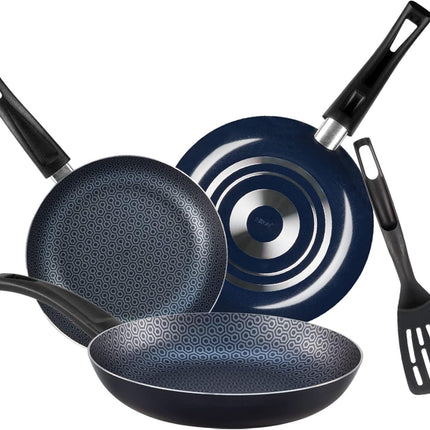 Juego de Sartenes 3 Piezas Ekco 964273 Azul de Aluminio con Utensilio