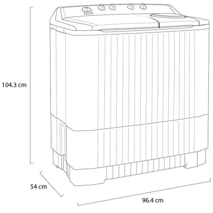 Lavadora LG WP18MAR Carga Superior Doble Tina con Sistema Sin Aspas Roller- Jet 18Kg Gris
