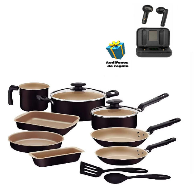 Bateria de Cocina Tramontina 27899484 de 12 piezas + Audifonos de Regalo