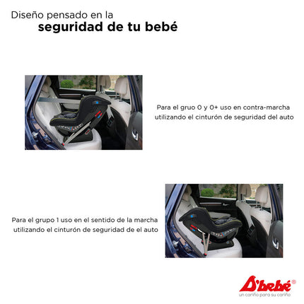 Autoasiento Lux Confort D´bebé-Gris con Negro