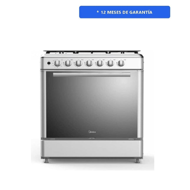 ESTUFA MIDEA MGS30FS2EMG  DE 30" 6 QUEMADORES C/CAPELO COLOR SILVER