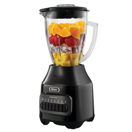 Licuadora Oster BLSTPEG-BPB  Vaso de Vidrio 600W  6 Vel Negra