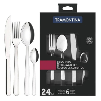 Juego de Cubiertos Tramontina 23798/046 Malibu Acero Inox 24 pzs