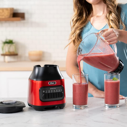 Licuadora OSTER BLSTPEG-CPB-013  V/Vidrio  600W 6Vel Cromo Rojo (2174292)