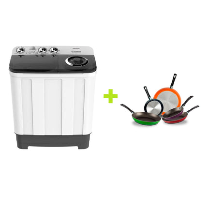 Lavadora WSA1102PCN/PDN De 11 Kg 2 Tinas Hisense + Juego de 5 Sartenes 35808 Ekco De Aluminio Con Tecnología Duraflon