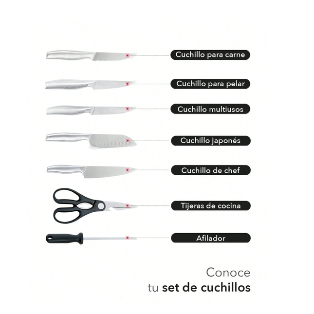 Juego de cuchillos MAYWARE HY-SC1 13 Piezas