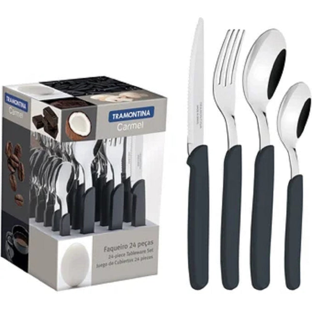 Juego de cubiertos Tramontina 23499021 Carmel Gris 24 piezas