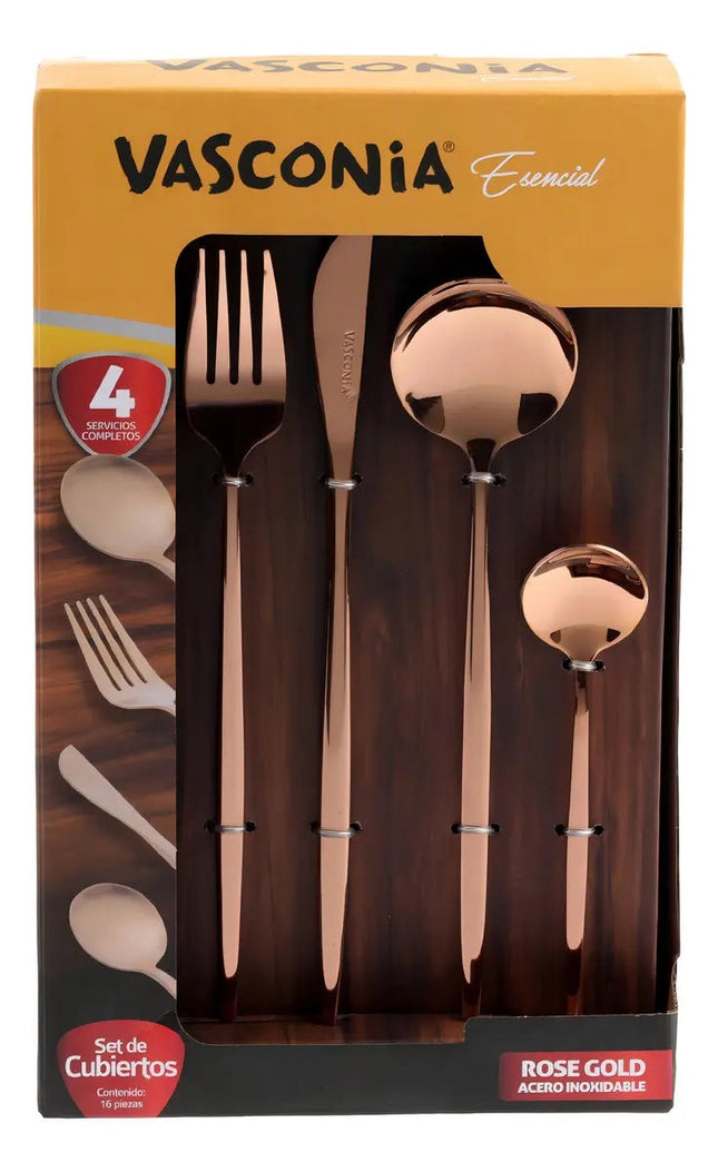Juego De Cubiertos Vasconia ESENCIAL 16R Esencial Rose Gold 16pzas