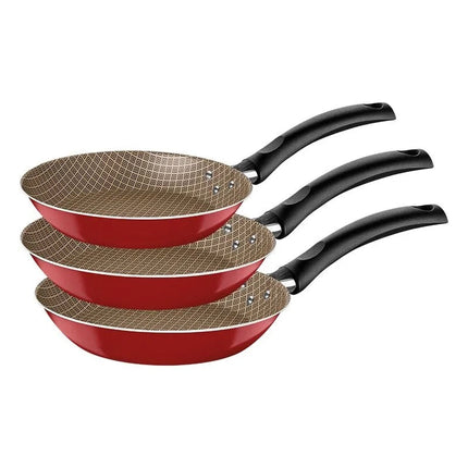 Combo Juego de Satenes Tramontina 32300356 3 pz Rojo Turim + Licuadora Oster BLSTKAG RPB Rojo 4 vel Vaso de vidrio