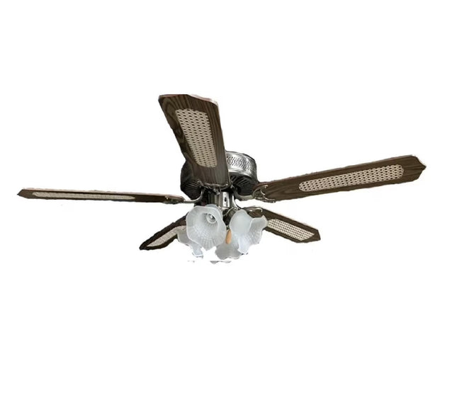 Ventilador de Techo Apolo A52AC5L4C A 52" P/ Interior Antiguo Café