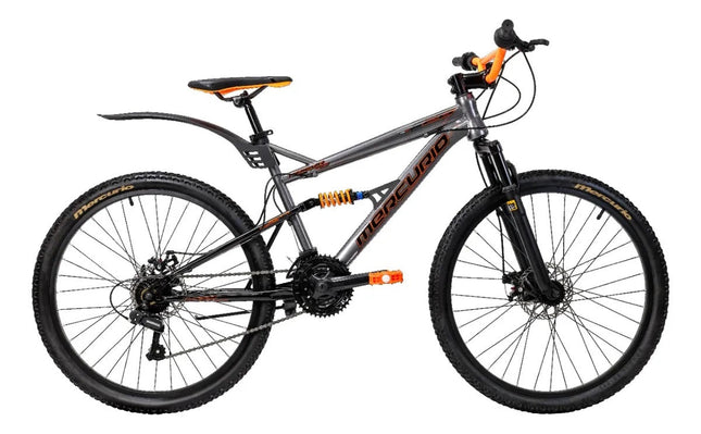 Mountain Bike Mercurio Doble Susp Kaizer Dh R26 21v Shimano Plateado 26 "