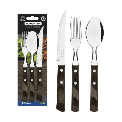Batería Tramontina 28799002 Mónaco Starflon Premium 9 Pzs Negro / INDUCCION + Cubiertos de Regalo