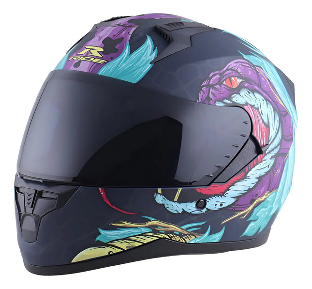Casco Motociclista Integral Track Hr Beastic Ngo/ver L