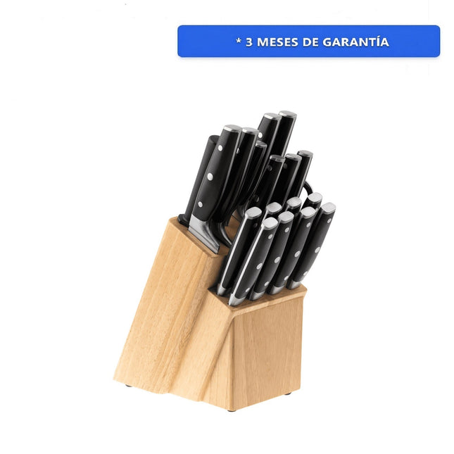 Bloque de Cuchillos VASCONIA con 19 Piezas Prima