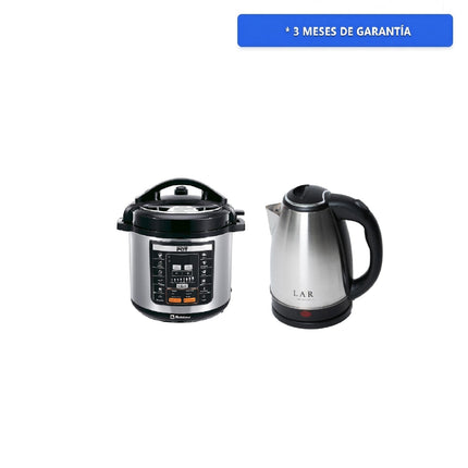 Combo Olla de presión Koblenz Kitchen Magic Pop KMP-1000 IN electrica + Hervidor electrico LAR LARLB-0005 Capacidad de 1.5L 900w