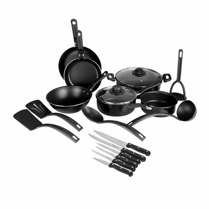 Combo Bateria de Cocina Ekco 70001377 Serum 19 pzas Negro con Antiadherente + Licuadora LAR LARLB-0003 1.5L 300w de vidrio