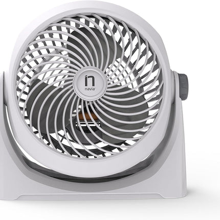 Ventilador Navia CEN-1010 Escritorio o Piso 10"3 Vel Cabezal 360° Silencioso y Potente Gris