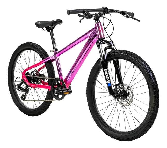Bicicleta Alubike 24 Sierra 8 Velocidades De Aluminio Gris Rosa Unitalla