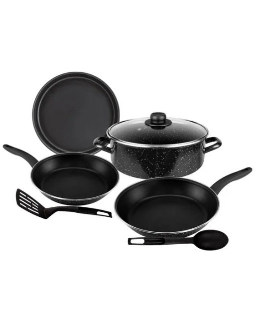 Bateria Ekco / Vasconia 964174 de 7 pzs Adana Esmaltado Negro