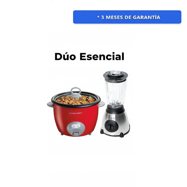 Duo Esencial Licuadora LAR LARLB-0003 1.5L 300w de vidrio  + Arrocera Hamilton Beach 37538N Rojo 5 Litros