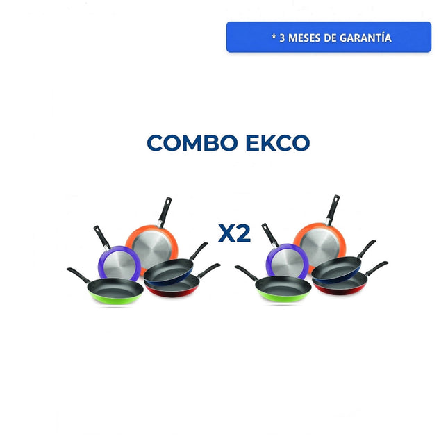 Combo EKCO Juego de 5 Sartenes 35808 De Aluminio Con Tecnología Duraflon