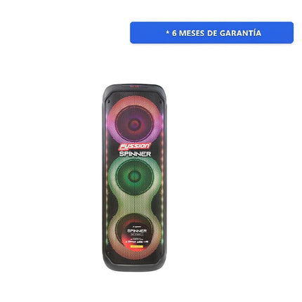 Bafle Recargable Fussion Spinner PBS-8X3001 de 8" Bluetooth y 2 Micrófonos