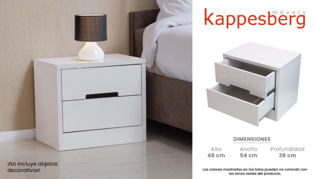 BURO KAPPESBERG S822 BR BUR DE 48X54X38CM CON 2 CAJONES COLOR BLANCO