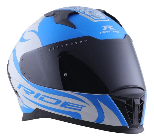 Casco Motociclista Track Sc Triade Gris/ Azul L