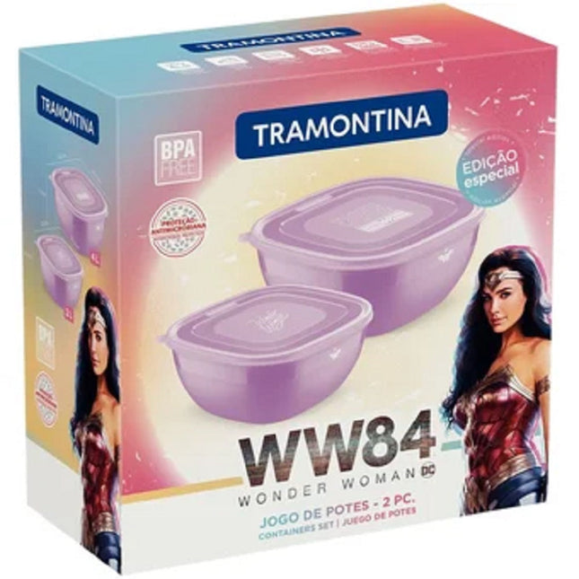 Juego de Topper Tramontina 29899052 Mujer Maravilla Polipropileno Magenta 2 Pzs