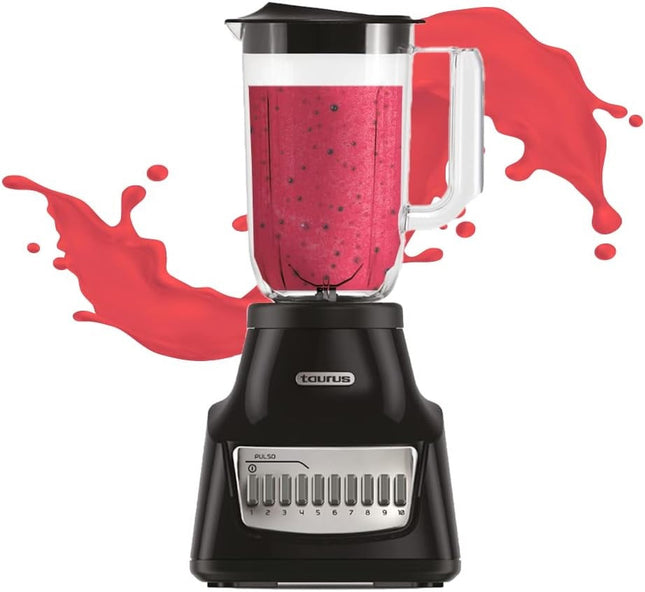 Licuadora Taurus GRANDEUR NEG Plástico 1.25 L 10 Vel Potente Motor 500 W Cuchillas Desmontables de Acero Inoxidable