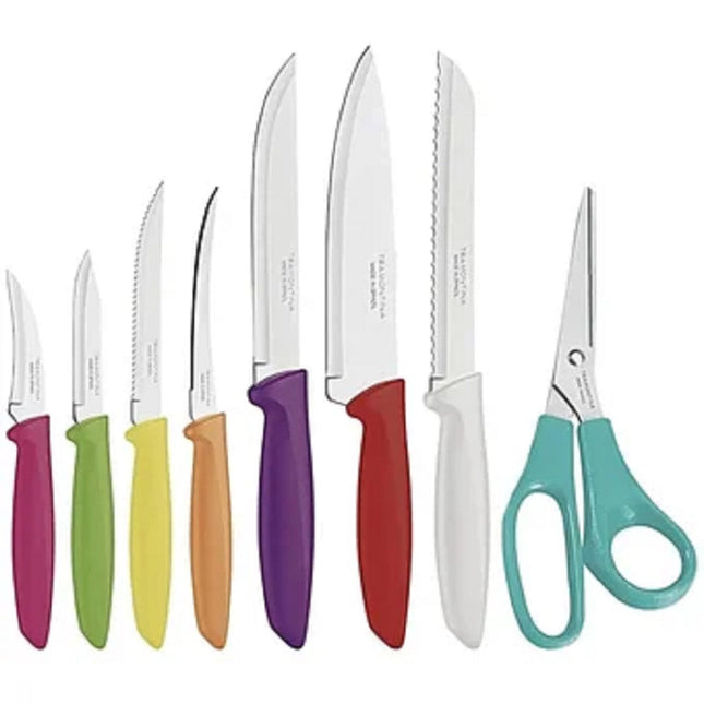 Juego De Cuchillos Tramontina 23498917 Plenus 8Pz Tijeras de Colores