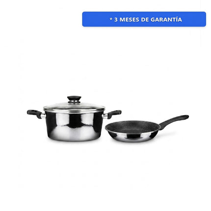 Paquete Magefesa Kasa Granite Sarten 31SAGRNME24 Noir Metalic 24cm Induccion + Olla Cacerola Noir Metalic 24cm Induccion