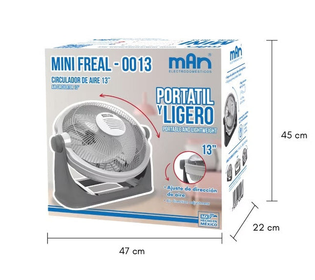 Ventilador Piso Mesa MAN MINIFREAL-0013 13'' 3 aspas 60 W.