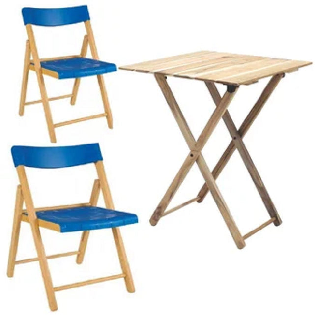 Juego de Sillas Plegables y Mesa Tramontina Potenza Azul 10630097
