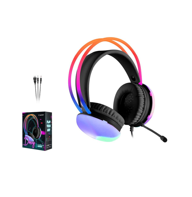 Audifonos Fussion HPG-003 DOXY Multicolor Con Micrófono Y Luz Gamer