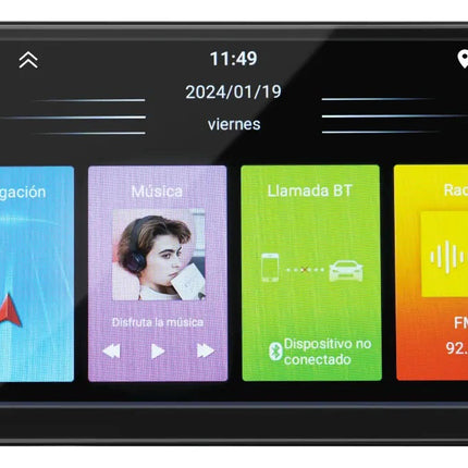 Autoestéreo DABB DAB-0208 touch con Bluetooth, CarPlay y Android Auto