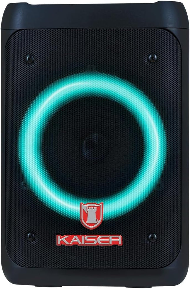 Bafle Profesional Kaiser KSW-7002 Recargable de 4” y 3000W PMPO con Bluetooth, Radio FM y Luces LED