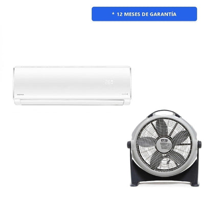 Paquete Aire Minisplit Daewoo clima EBDIH102G Frío / Calor Inverter 220 12,000btus (1 Tonelada) + Ventilador de Piso MAN FREAL 2020 3 Vel Plastico Alto Impacto