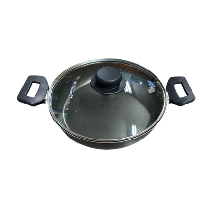 Arrocera Tramontina 80112065 con Tapa Lazio 24cm Negra + Cuchillo 21410075 Asado 5 Pulgadas Polywood