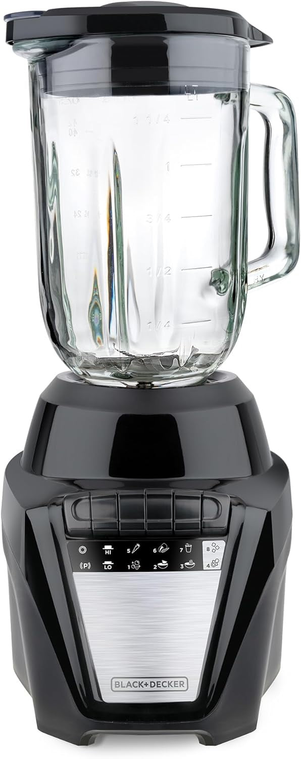 Licuadora Black & Decker BL0876-1BDLA Vaso Vidrio 700W de 8 Vel Negra